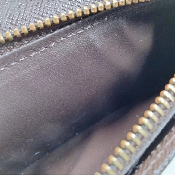 EUC [Louis Vuitton] Damier Ebene Checkered Long Unisex Bi-Fold Wallet Brown - Picture 5 of 11
